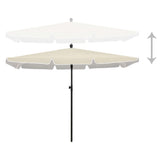 Garden Parasol Sand Fabric , Steel 210x140 cm 315543