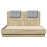 Bed Frame without Mattress Sonoma Oak 135x190 cm Double 3209956