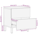 Bed Cabinet Black 40x33.5x46 cm Solid Rough Wood Mango 4018626
