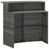 5 Piece Garden Bar Set with Cushions Poly Rattan Grey 3095424