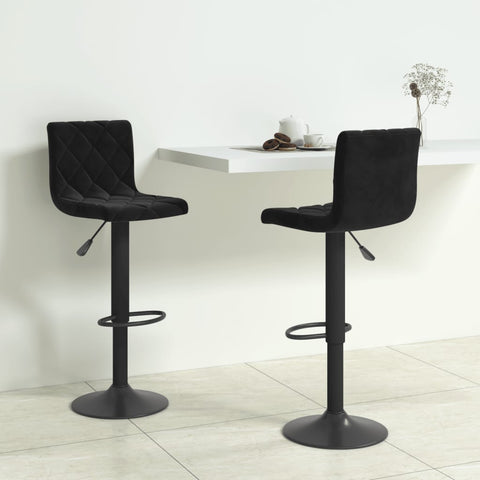 Bar Stools 2 pcs Black Velvet 333728