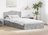 Bed Frame Concrete Grey 100 x 200 cm Engineered Wood 3413232