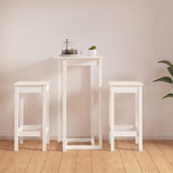 3 Piece Bar Set White Solid Wood Pine 3124728