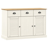 Sideboard with Drawers VIGO 113x40x75 cm White Solid Wood Pine 353191