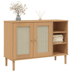 Sideboard SENJA Rattan Look Brown 112x40x80cm Solid Wood Pine 358028
