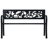 Garden Bench 125 cm Black Steel 47942