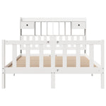 Bookcase Bed without Mattress White 140x190 cm Solid Wood Pine 3321736