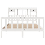 Bookcase Bed without Mattress White 140x190 cm Solid Wood Pine 3321736