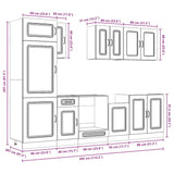 8 Piece Kitchen Cabinet Set Kalmar Grey Sonoma Engineered Wood 3314797