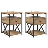 Bedside Cabinet with Drawer 2 pcs Artisan Oak 40 x 42 x 55 cm 881884