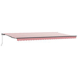 Retractable Awning Manual Red and white 600 x 300 cm Fabric 3331609