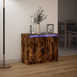 Sideboard with LED Smoked Oak 72x34x61 cm Engineered Wood 852177