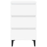 Bed Cabinet with Metal Legs White 40x35x69 cm 805905