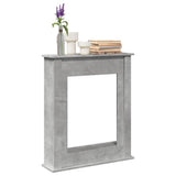 Fireplace Surround Concrete Grey 75x20x87.5 cm Engineered Wood 854583