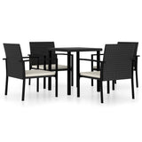 Outdoor Dining Set Black and Cream 3100408