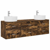 Bathroom Cabinet Set 3 pcs Smoked Oak 62.5 x 44.5 x 50 cm 3405871