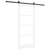 Sliding Door ORKDAL White 93 x 211 cm Solid Pine Wood and Glass 3332486