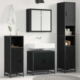 Bathroom Furniture Set 3 pcs Black Oak Engineered Wood 3402517