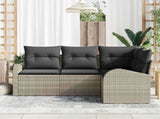Garden Sofa Set 4 pcs Light grey Poly Rattan 3346022