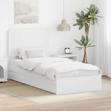 Storage Bed with Headboard White 100 x 200 cm Engineered Wood 3412714
