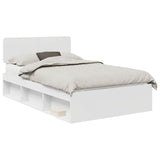 Bed Frame with Headboard White 120 x 190 cm Solid Pine Wood 3412105