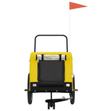 Pet Bike Trailer Yellow and Black Oxford Fabric and Iron 94029