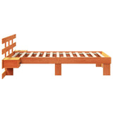 Bed Frame with Headboard Wax Brown 100 x 200 cm Solid Pine Wood 872709