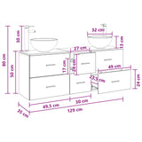Bathroom Cabinet Set 3 pcs Sonoma Oak 49.5 x 35 x 63 cm 3405797