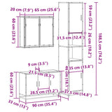 3 Piece Bathroom Furniture Set Brown Oak Engineered Wood 3301074