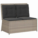 Garden Bench Light Grey Poly Rattan 3394472