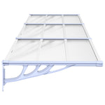 ZNTS Door Canopy Grey and Transparent 297.5x90 cm Polycarbonate 153694