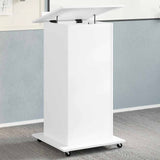 Lectern with Wheels & Drawer White 55x55x107 cm Engineered Wood 848024