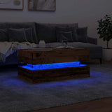 Coffee Table with LED Lights Old Wood 90x50x40 cm 857718