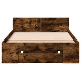 Bed Frame with Drawer without Mattress Smoked Oak 90x200 cm 3280801