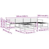 Outdoor Sofa Set 6 pcs Natural Solid Acacia Wood 3382492