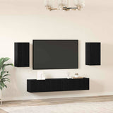 TV Cabinet Set 4 pcs Black Oak Engineered Wood 3393238