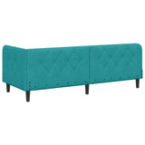 Corner Bed Frame with Headboard Turquoise 80 x 200 cm Velvet 42016594