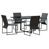 Garden Dining Set 5 pcs Black Steel 3335858