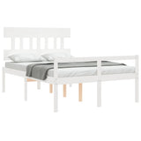 Senior Bed without Mattress White 120x200 cm Solid Wood 3195412