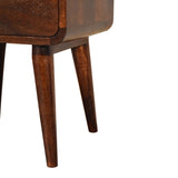 Curved Dark Walnut Bedside IN1767