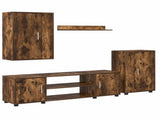 TV Cabinet Set Wall-mounted 4 pcs Somoked Oak Engineered wood 3397900