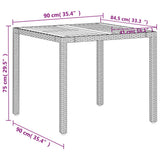 Garden Table Beige 90x90x75 cm Poly Rattan Acacia Wood 368124