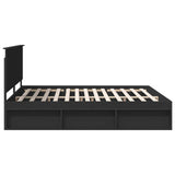 Bed Frame with Headboard Black 180 x 200 cm Solid Pine Wood 3410975