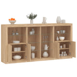 Sideboard with LED Lights Sonoma Oak 202x37x100 cm 3209186