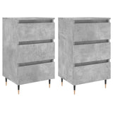 Bedside Cabinets 2 pcs Concrete Grey 40x35x69 cm Engineered Wood 826917