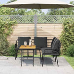 Garden Sofa Set 2 pcs Black Poly Rattan 3328652