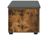Hall Bench with Cushion with Shelf Smoked Oak 80 x 38 x 46 cm 891484