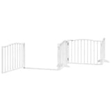 Dog Gate with Door Foldable 6 Panels White 480 cm Poplar Wood 3155617