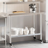 Kitchen Work Table with Overshelf 110x55x120 cm Stainless Steel 3208901