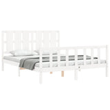 Bed Frame without Mattress White King Size Solid Wood Pine 3192237